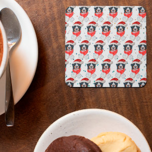 Bernese Mountain Dog Breed Christmas Square Paper Coaster