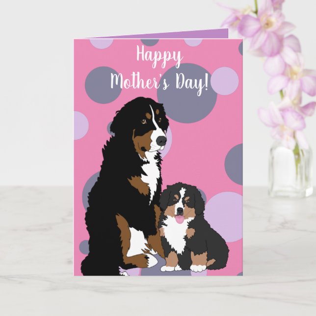 Bernese Mountain Dog Card (Orchid)