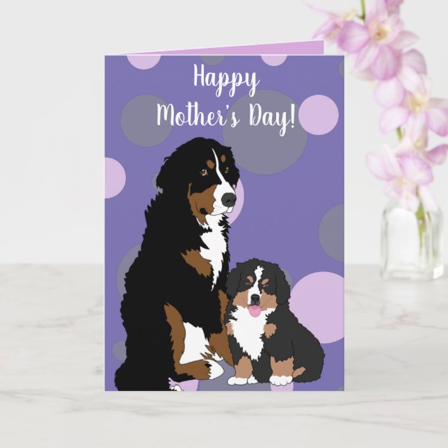 Bernese Mountain Dog Card (Orchid)
