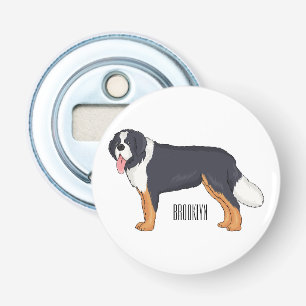 Bernese mountain dog cartoon illustration bottle opener