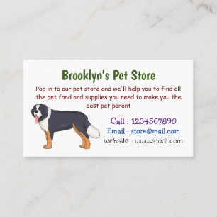Bernese mountain dog cartoon illustration business card