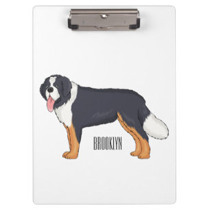 Bernese mountain dog cartoon illustration clipboard