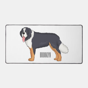 Bernese mountain dog cartoon illustration desk mat
