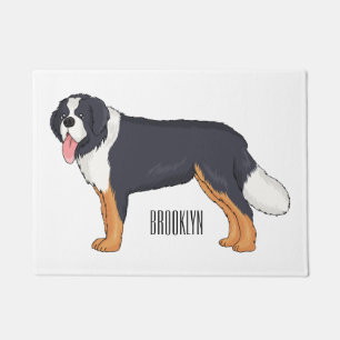 Bernese mountain dog cartoon illustration doormat