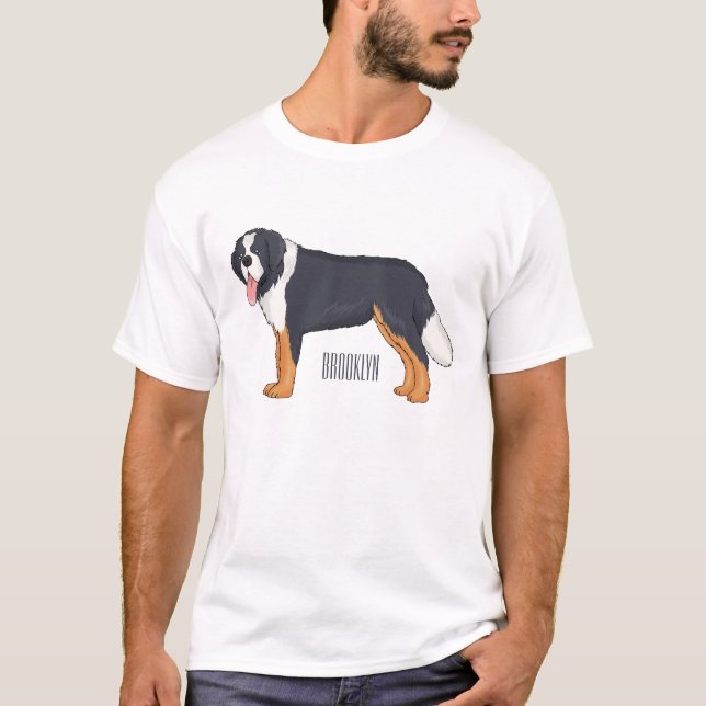 Bernese mountain dog cartoon illustration T-Shirt (Front)
