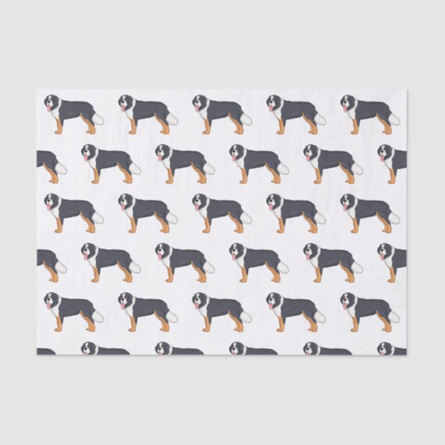 Bernese mountain dog cartoon illustration tissue paper (Front)