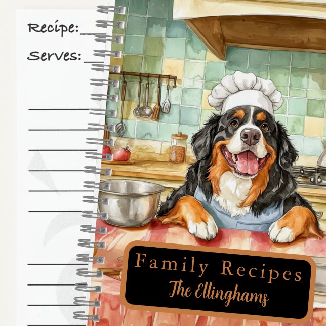 Bernese Mountain Dog Chef Spiral Recipe Book (Creator Uploaded)