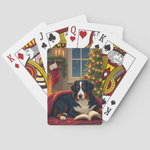 Bernese Mountain Dog Christmas Bedtime Story Playing Cards