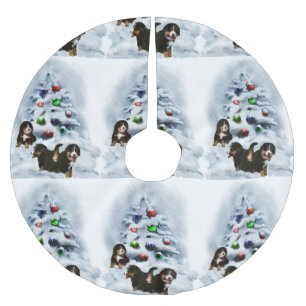 Bernese Mountain Dog Christmas Brushed Polyester Tree Skirt