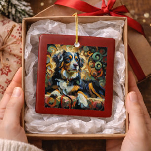 Bernese Mountain Dog Christmas Ceramic Ornament