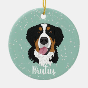 Bernese Mountain Dog Christmas  Ceramic Tree Decoration