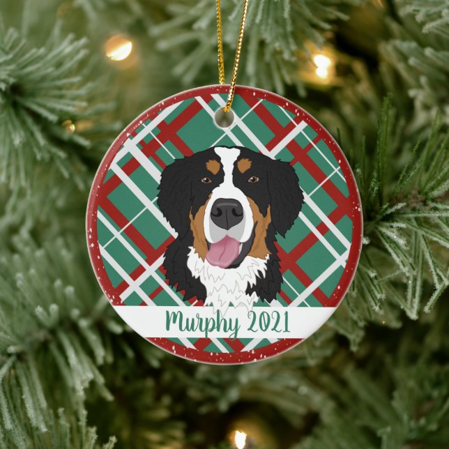 Bernese Mountain Dog Christmas Ceramic Tree Decoration (Tree)
