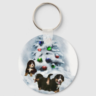 Bernese Mountain Dog Christmas Gifts Key Ring