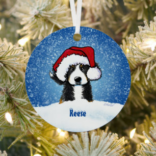 Bernese Mountain Dog Christmas Metal Ornament