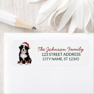 Bernese Mountain Dog Christmas Return Address     