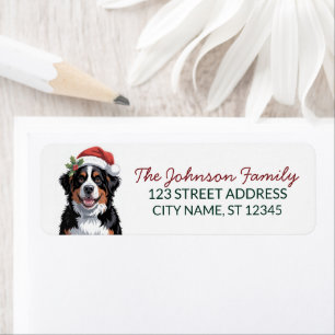 Bernese Mountain Dog Christmas Return Address     