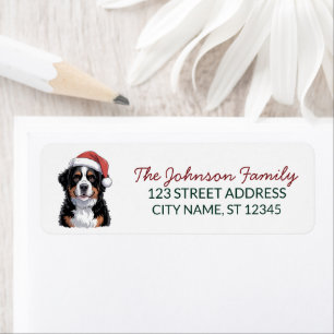 Bernese Mountain Dog Christmas Return Address     