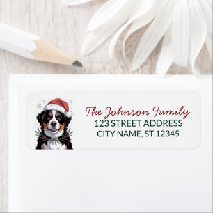 Bernese Mountain Dog Christmas Return Address     