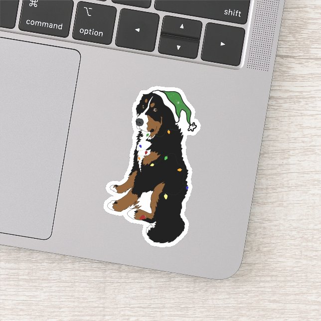 Bernese Mountain Dog Christmas Sticker (Detail)