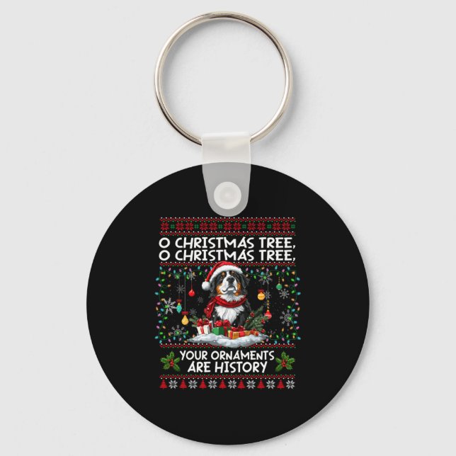 Bernese Mountain Dog Christmas Tree Decorations Do Key Ring (Front)