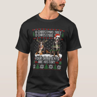 Bernese Mountain Dog Christmas Tree Lights Puppy D T-Shirt