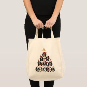 Bernese Mountain Dog Christmas Tree, Xmas Berner Tote Bag