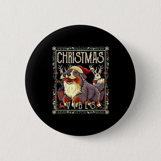 Bernese Mountain Dog Christmas Vibes Dog Santa Cla 6 Cm Round Badge (Front)