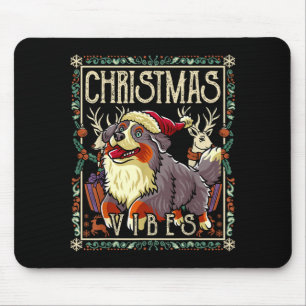 Bernese Mountain Dog Christmas Vibes Dog Santa Cla Mouse Pad