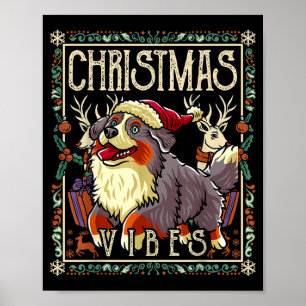 Bernese Mountain Dog Christmas Vibes Dog Santa Cla Poster