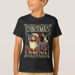 Bernese Mountain Dog Christmas Vibes Dog Santa Cla T-Shirt