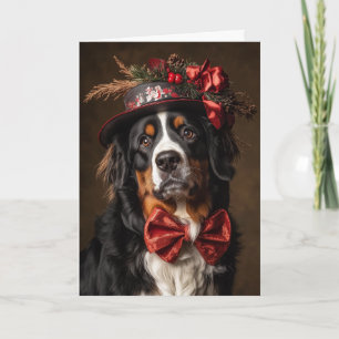 Bernese Mountain Dog Christmas Victorian Dog Holiday Card