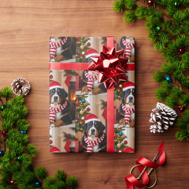 Bernese Mountain Dog Christmas  Wrapping Paper (Holiday Gift)