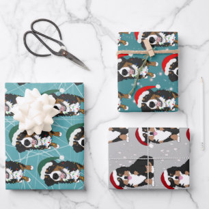 Bernese Mountain Dog Christmas  Wrapping Paper Sheet