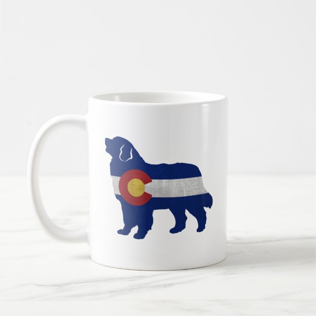Bernese Mountain Dog Colorado Flag Silhouette Coffee Mug (Left)