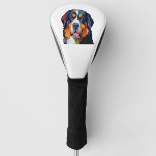 Bernese Mountain Dog Colourful  Golf Head Cover