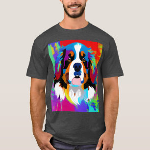 Bernese Mountain Dog Colourful Graffiti Style Art T-Shirt