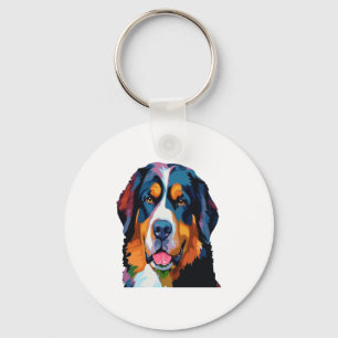 Bernese Mountain Dog Colourful  Key Ring