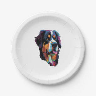 Bernese Mountain Dog Colourful Paper Plate