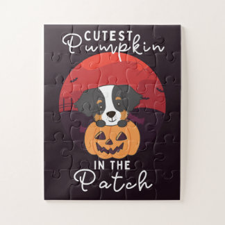 Bernese Mountain Dog Cutest Pumpkin In The Patch J Jigsaw Puzzle