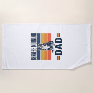 Bernese Mountain Dog Dad Vintage Vector Design_1 Beach Towel