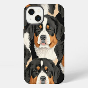 Bernese Mountain Dog Decorative Seamless Pattern iPhone 13 Case