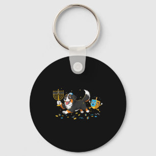 Bernese Mountain Dog Dreidel Menorah Hanukkah Wome Key Ring