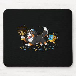 Bernese Mountain Dog Dreidel Menorah Hanukkah Wome Mouse Pad
