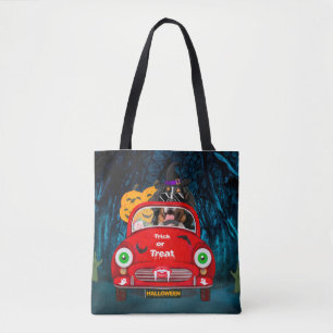 Bernese Mountain Dog Driving Car Scary Halloween  Tote Bag