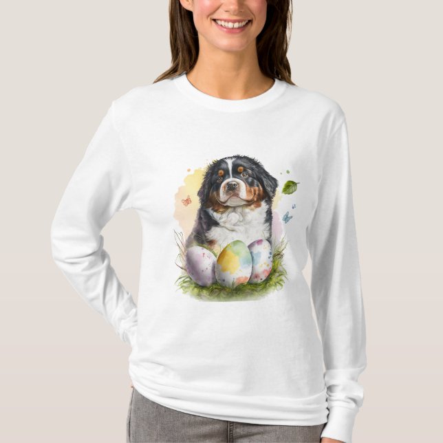 Bernese Mountain Dog Easter Egg, Bernese Easter T-Shirt (Front)