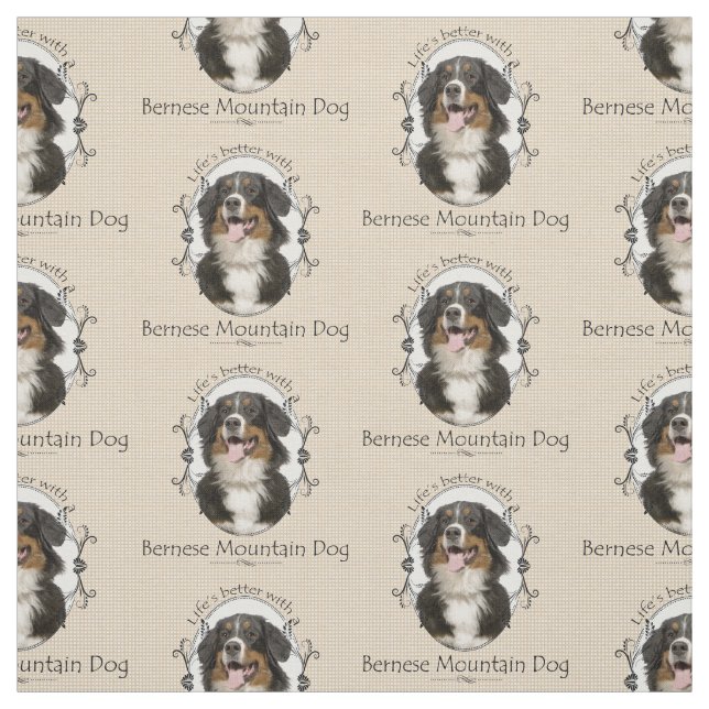 Bernese Mountain Dog Fabric (Swatch)