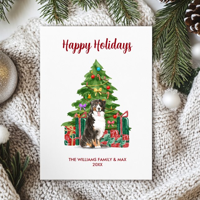Bernese Mountain Dog Family Christmas Holiday Card (Creator Uploaded)