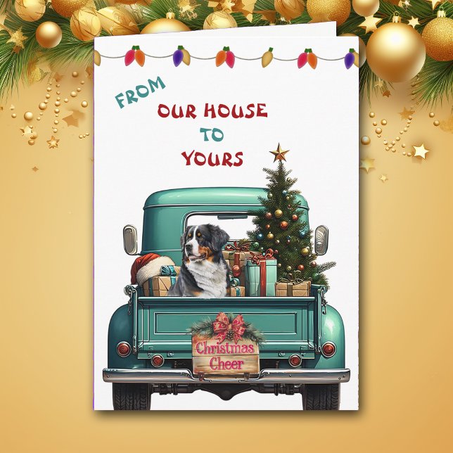 Bernese Mountain Dog Farm Truck Christmas Card (Creator Uploaded)