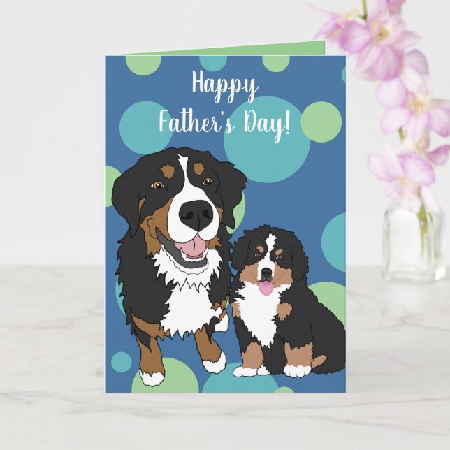 Bernese Mountain Dog Father’s Day Card (Orchid)