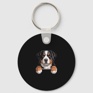 Bernese Mountain Dog Funny Peeking Cket Berner Pup Key Ring